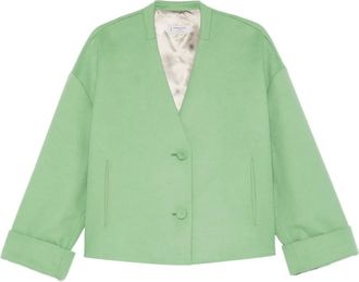Alberto Biani buttoned cropped jacket - Green