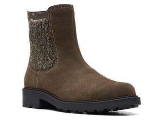 Clarks Opal Sky 26167850 Boots Womens Dark Olive Suede Ankle Chelsea RHS3872