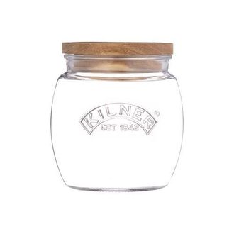 Kilner Universal Glass Storage Jar with Wooden Lid and Silicone Seal in 5.1 In at Nordstrom