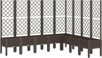 vidaXL Jardinera Con Enrejado Pp Marr&oacute;n 200x160x142 Cm Vidaxl