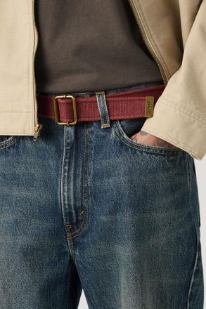 Levi's Washed Down Cotton Web Belt - Men - 100 - Red / Tawny Port Washed