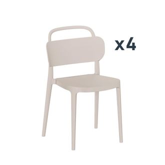 Klast Packs 4 sillas polipropileno beige 47 x 78 cm