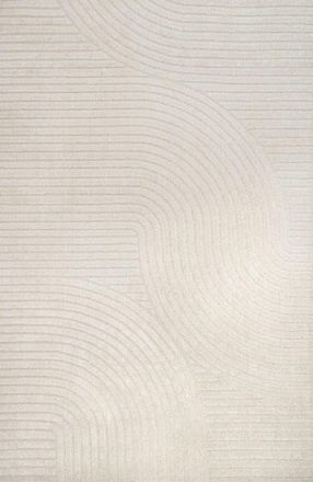 Jonathan Y Designs Hallie High-Low Minimalist Curve Geometric Indoor/Outdoor Area Rug in Ivory/cream at Nordstrom, Size 2Ft 0In X 8Ft 0In