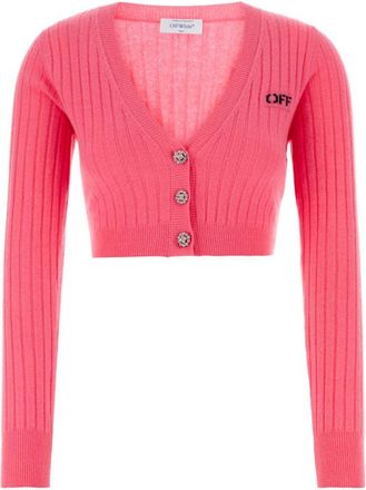 Off-white Fuchsia wool blend cardigan