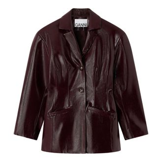 Ganni Giacca in Future Shine - - Jackets - Donna - Marrone - M