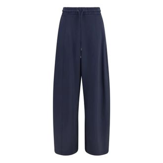 Max Mara Olmo Technical Cotton Jersey Pants - Dames - Broeken - Blauw - Maat: 2XS Jersey