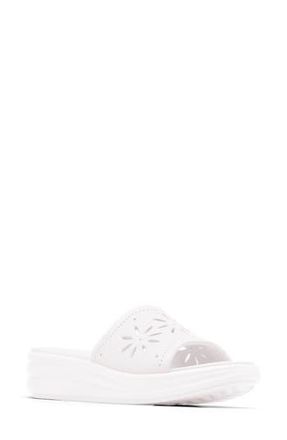 Clarks Drift Floral Wedge Slide Sandal in White at Nordstrom Rack, Size 11