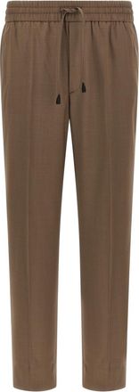 Brioni Brown Straight Drawstring Pants