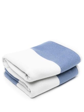 Eleventy Gestreepte plaid (140 cm x 190 cm) - Beige