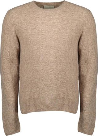 Officine G&eacute;n&eacute;rale Marco Crewneck Knit - Heren - Ronde hals truien - Beige - S - Wol - Truien & Vesten