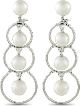 Assael 18kt witgouden oorringen met diamant - Zilver