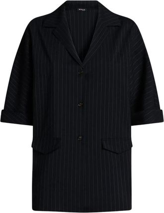 Kiton Wollen overhemd met gestreept patroon - Dames - Overhemden - Zwart - 2XS - Wol - Overhemden