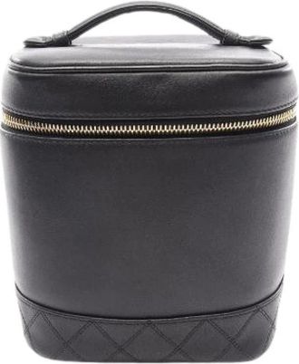 Chanel Pre-owned Bicolore Leren Handtas - Dames - Vintage Handtas - Zwart - ONE Size - Leer - Vintage