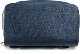 Louis Vuitton Pre-owned M42098 Lange portemonnee - Heren - Vintage Clutch - Blauw - ONE Size - Leer - Vintage