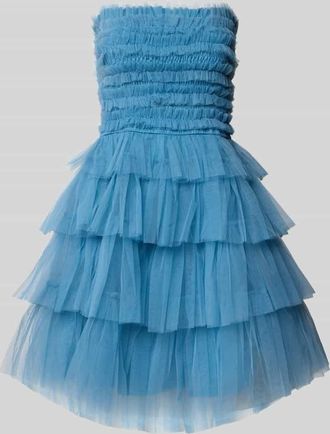 Lace & Beads Cocktailkleid im Stufen-Look in Bleu, Gr&ouml;&szlig;e L