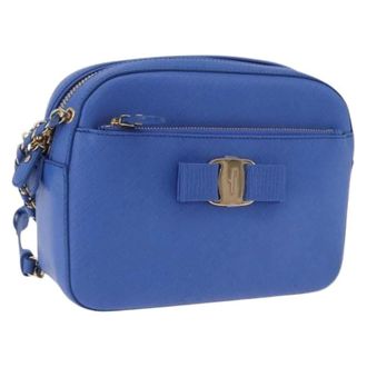 Ferragamo Pre-owned Shoulder Bag - Dames - Pre-owned - Blauw - Maat: ONE Size Leer