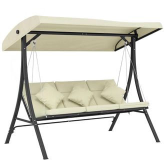 OUTSUNNY Columpio de jard&iacute;n 202x115x168 cm beige