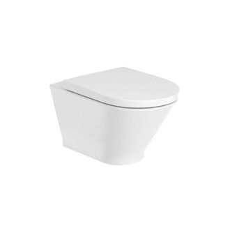 Roca Roca A3460nl000 The Gap Round Rimless Inodoro Suspendido Fijaciones Ocultas - Asiento: Caida Amortiguada - Ref: A3460nl000+a801d12001