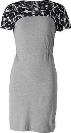 Mother Of Pearl Midi-jurk met panelen en parelmoerprint in grijs en zwart katoen