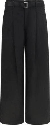 sacai Katoenen Chino Broek - Dames - Broeken - Zwart - Maat: S Katoen