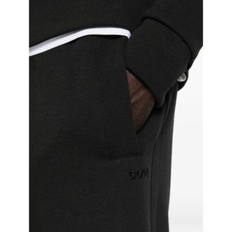 HUGO BOSS Color-Block Cotton Hoodie - Black