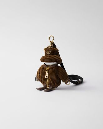 Prada Soft Robot corduroy keychain charm