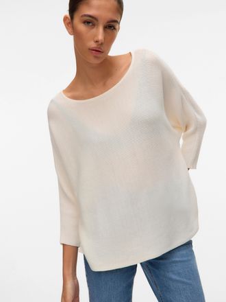 Vero Moda VMNORA 3/4 BOATNECK BLOUSE NOOS mit Fledermaus&auml;rmeln