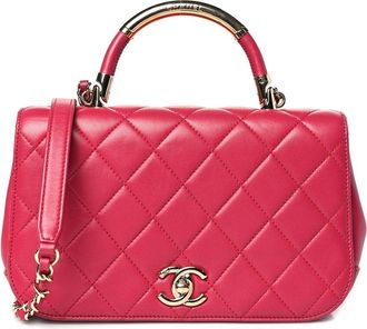 Chanel Pink Lambskin Lamb Leather Carry Chic Flap Bag (Authentic Pre-Loved)