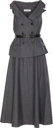 Self Portrait Dames, Jurken, Grijs, Maat: XS Leer