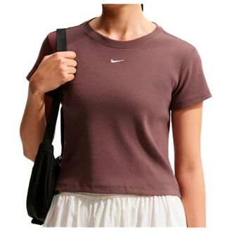 Nike Sportswear Tight Ribbed S/S T-Shirt Funktionsshirt f&uuml;r Damen | braun