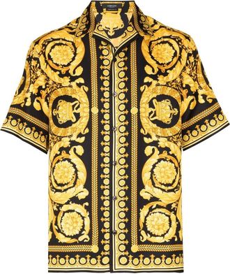 Versace Black Barocco Silk Shirt