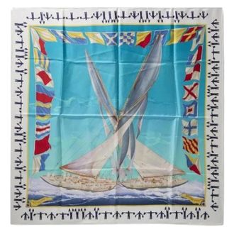 Herm&egrave;s Pre-owned Scarves, female, Multicolor, Size: ONE SIZE Pre-owned Carr&eacute; 90 Silk Scarf