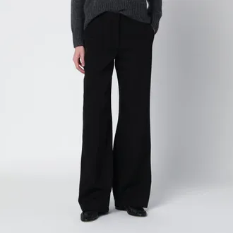 The Row Coleman black wool gabardine trousers