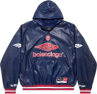 Balenciaga 3B Football Polo Hoodie Dark Navy Red 856357TMS024100