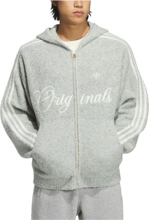 adidas Crafted Jacket Hoodie - Heren - Sportshirts - Grijs - XL - Wol - Fitness