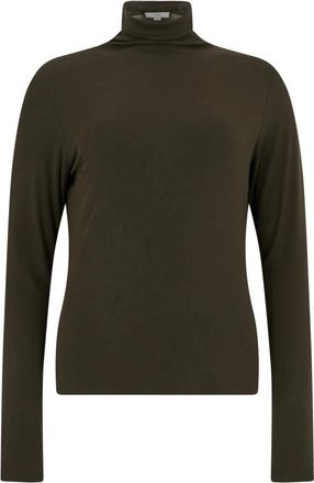 Vince Top met lange mouwen en hoge hals - Dames - Longsleeves - Groen - S - Spandex - Tops
