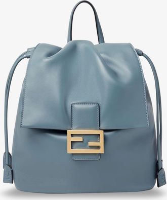 Fendi Leather backpack with metal FF logo detail - FENDI - gender_Woman