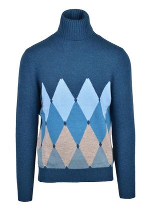 Ballantyne Cashmere Turtleneck Pullover - Petrol/Turquoise