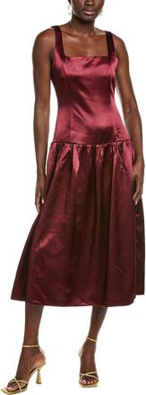 endless rose Endless Rose Satin Velvet Drop-Waist Midi Dress