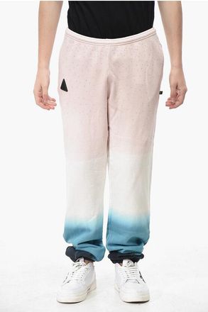 Off-white Tie-Dye Degrad&eacute; Cotton Joggers with Rhinestones size M
