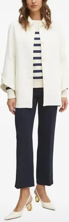 Luisa Spagnoli Felpa a righe con ricamo - Bianco