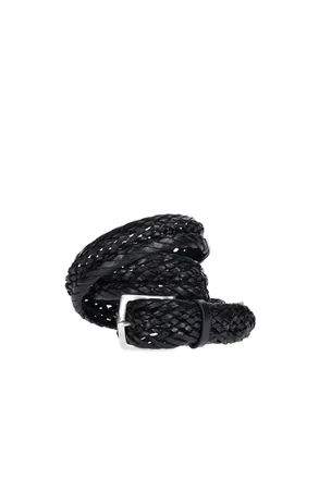 Orciani Tubular Braided Leather Belt