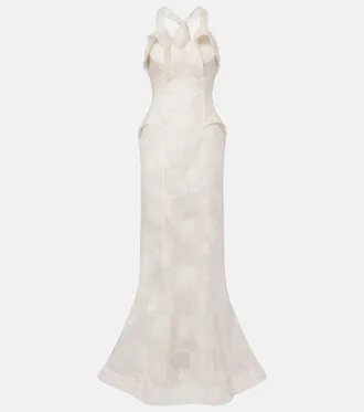 Alexander McQueen Sheer silk lace gown