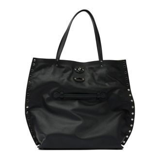 Zanellato Shopping Bags, female, Black, ONE SIZE, Convertible Black Shoulder Bag