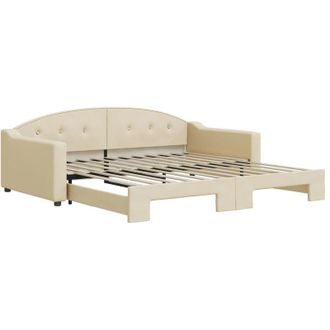 vidaXL Sof&aacute; Cama Nido Tela Crema 100x200 Cm Vidaxl