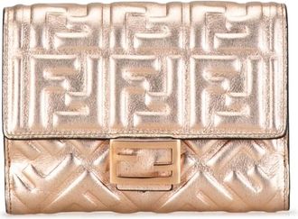 Fendi Pre-owned Wallets, female, Yellow, Size: ONE SIZE Pre-owned Quilted Leather Wallet