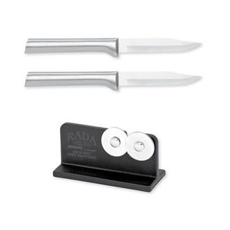 Rada Cutlery 3.25-Inch Regular Paring Knife Set of 2 & Quick Edge Knife Sharpener in Silver at Nordstrom