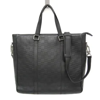 Louis Vuitton Tadao Damier Infini Leather Black Leather Handbag (Pre-Owned)