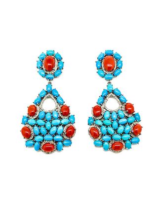 Arthur Marder Fine Jewelry 14K & Silver 0.60 Ct. Tw. Diamond & Gemstone Earrings