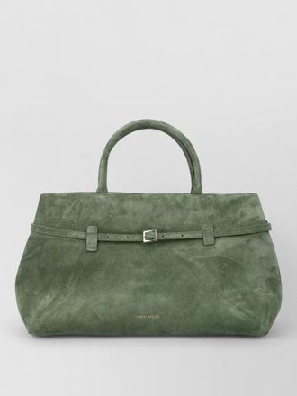 Manu Atelier cambon 35 structured suede tote bag top handle